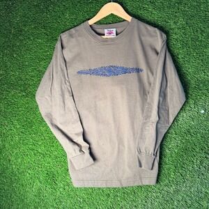 Disney Cruise Line Long Sleeve T-Shirt Mens XL Brown Blue Scroll Graphic Cotton